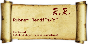 Rubner Renátó névjegykártya